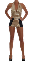 Dolce & Gabbana Gold Silk Stretch Romper Bodysuit