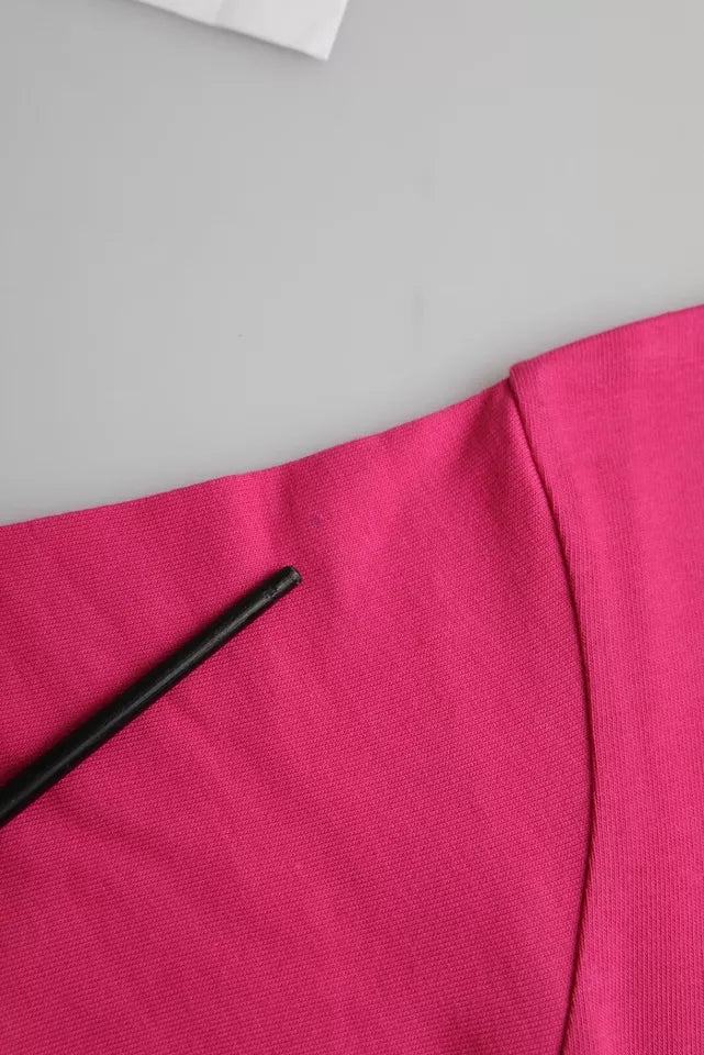 Balenciaga Pink Cotton Crew Neck Short Sleeves Tee Top T-shirt