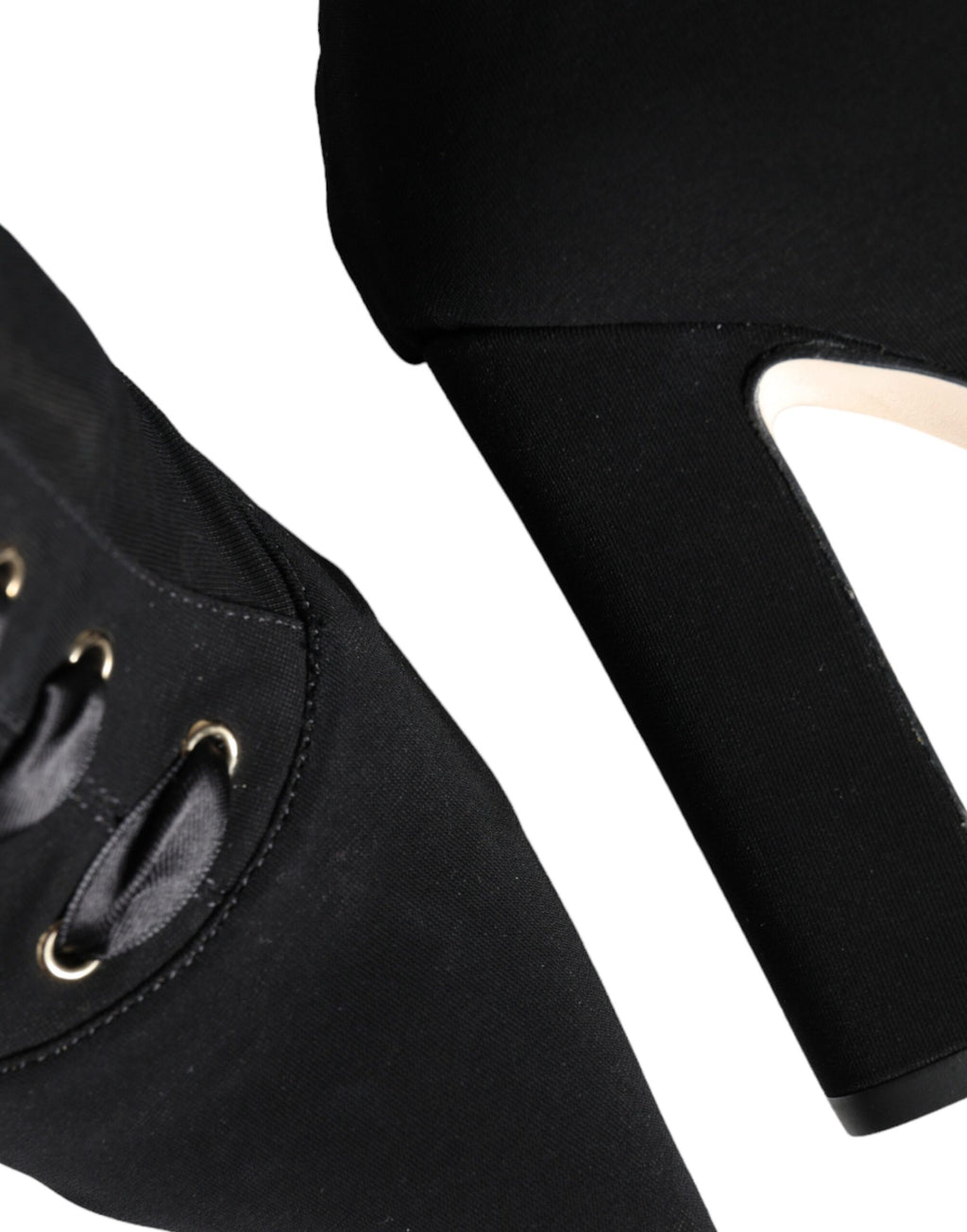 Dolce & Gabbana Black Suede Stretch Ankle Ballerina Flats – Lace-Up, Leather Sole, Logo, Italian