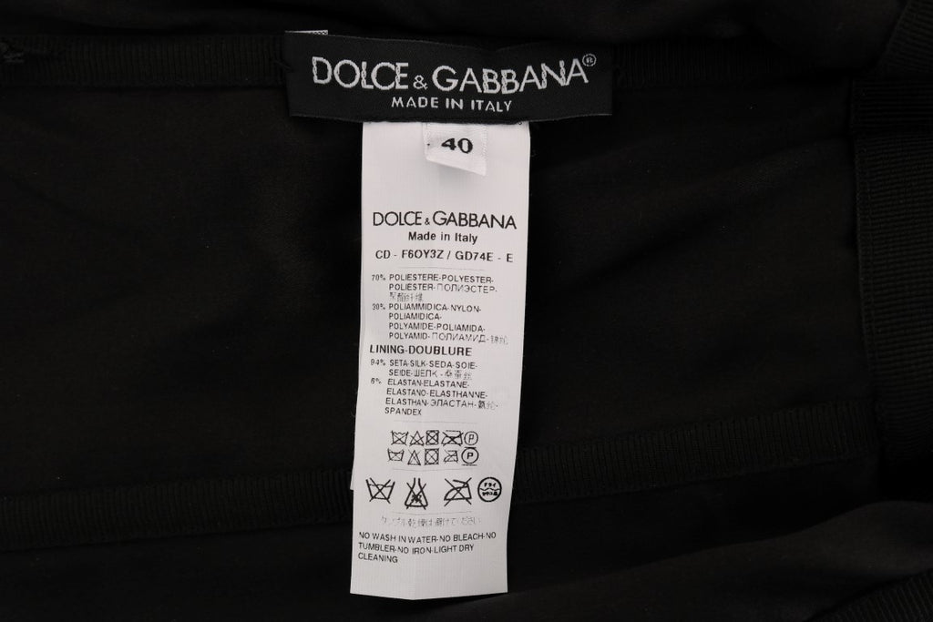 Dolce & Gabbana Black-Red Polka-Dotted Sequin Shift Dress - Sicily