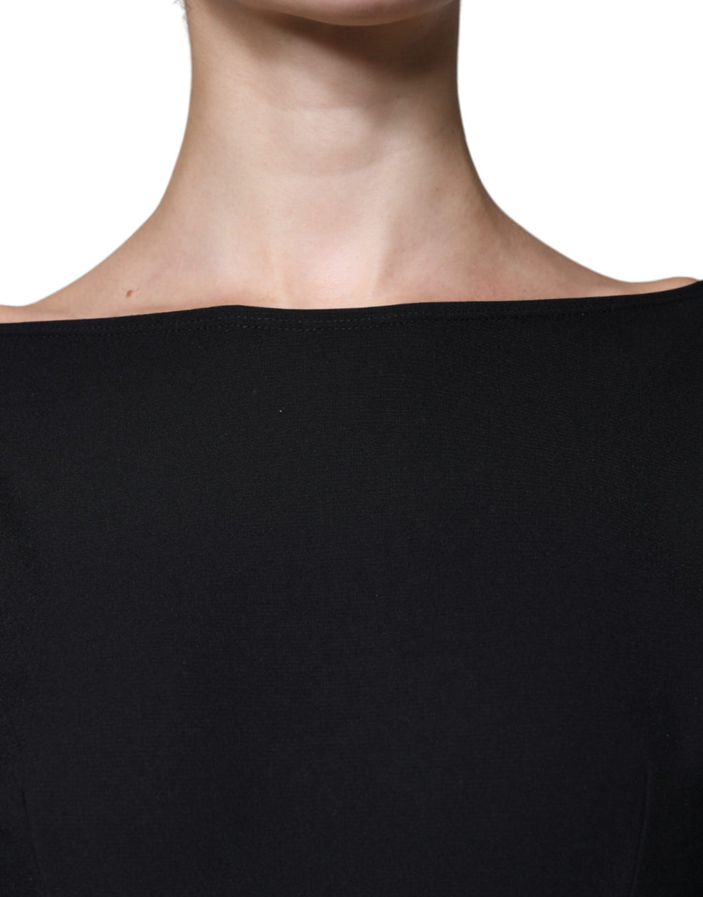 Dolce & Gabbana Black Viscose Cutout Long-Sleeve A-Line Mini Dress