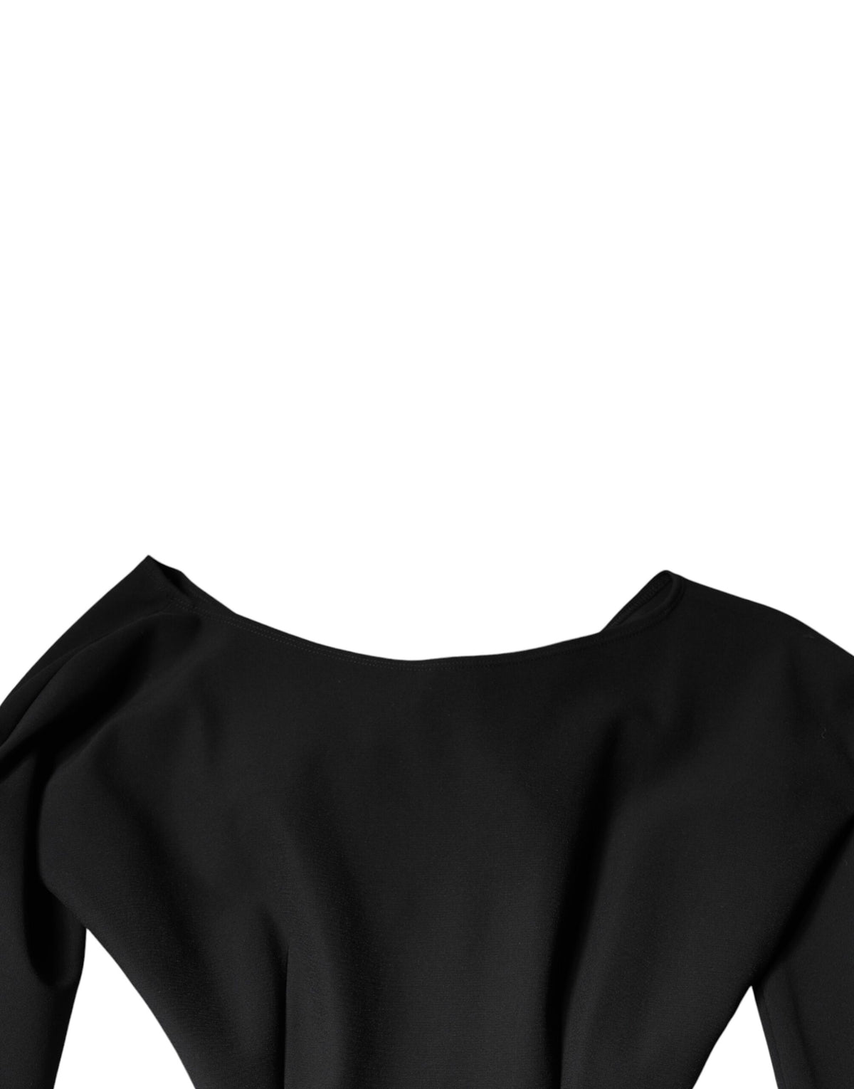 Dolce & Gabbana Black Viscose Cutout Long-Sleeve A-Line Mini Dress