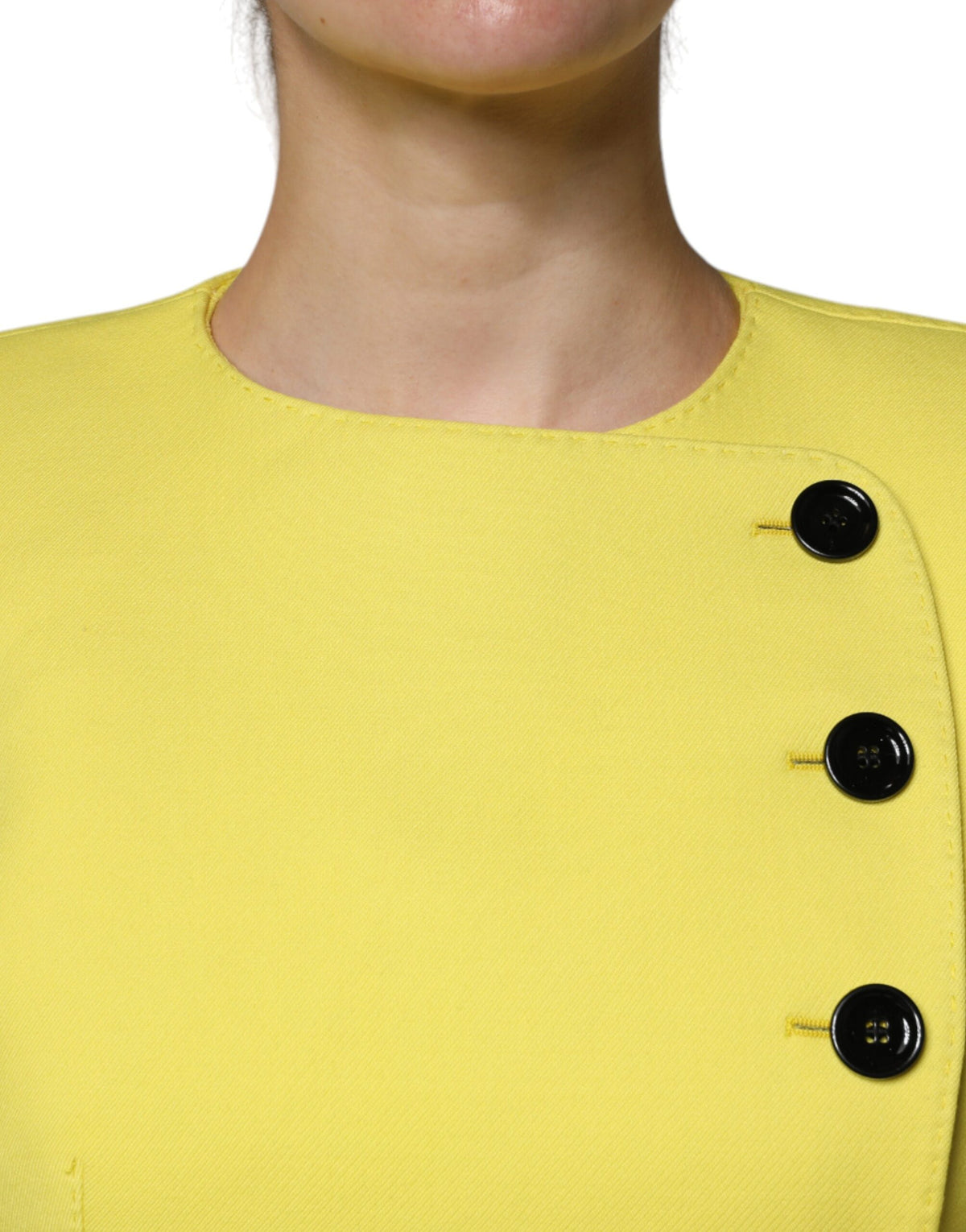 Dolce & Gabbana Lime Green 100% Virgin Wool Long-Sleeve Cropped Jacket – Silk Lining