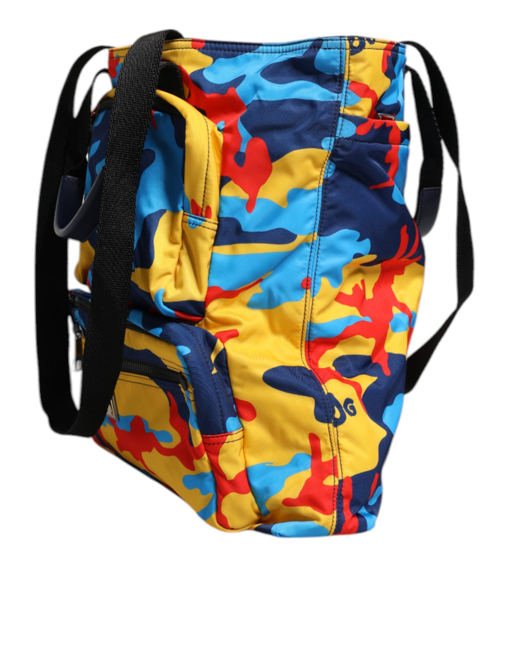 Dolce & Gabbana Multicolor Camouflage Nylon Tote Bag – Zip Closure, Two Handles + Strap, 39x40x8 cm, Italian