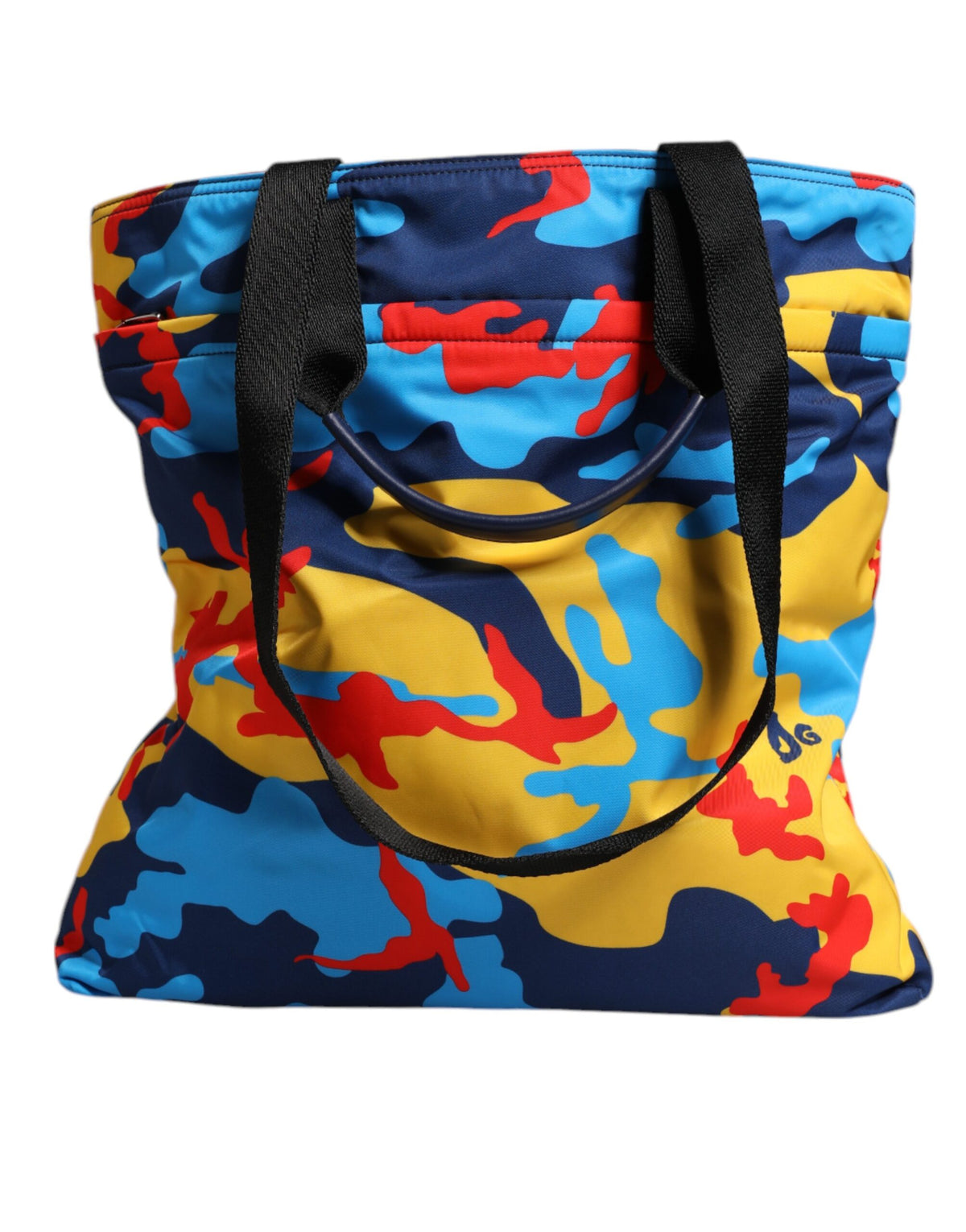 Dolce & Gabbana Multicolor Camouflage Nylon Tote Bag – Zip Closure, Two Handles + Strap, 39x40x8 cm, Italian