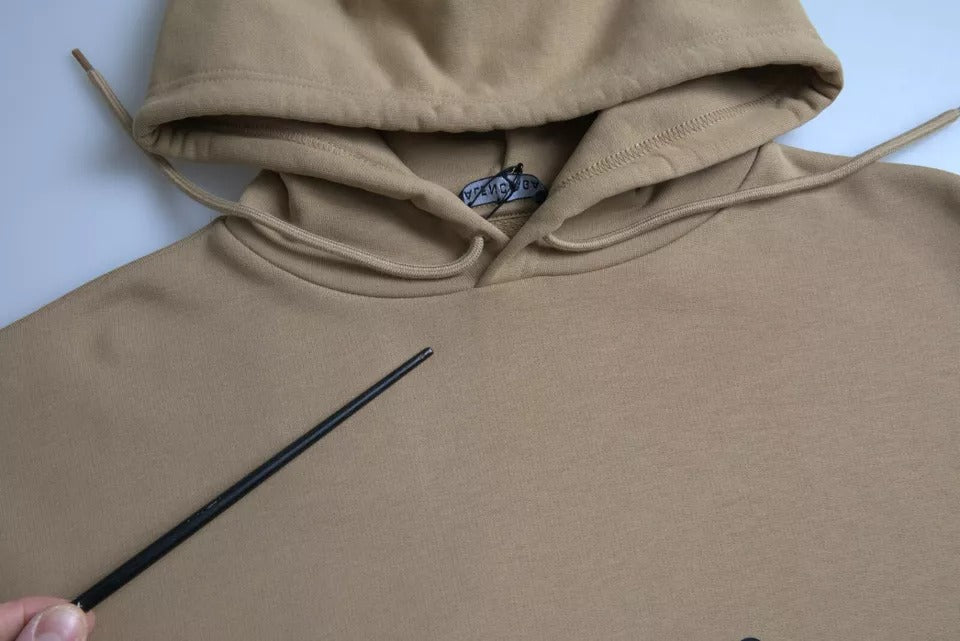 Balenciaga Brown Cotton Symbolic Molleton Bouclette Hooded Sweater