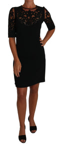 Dolce & Gabbana Black Floral Cut-Out Cocktail Dress