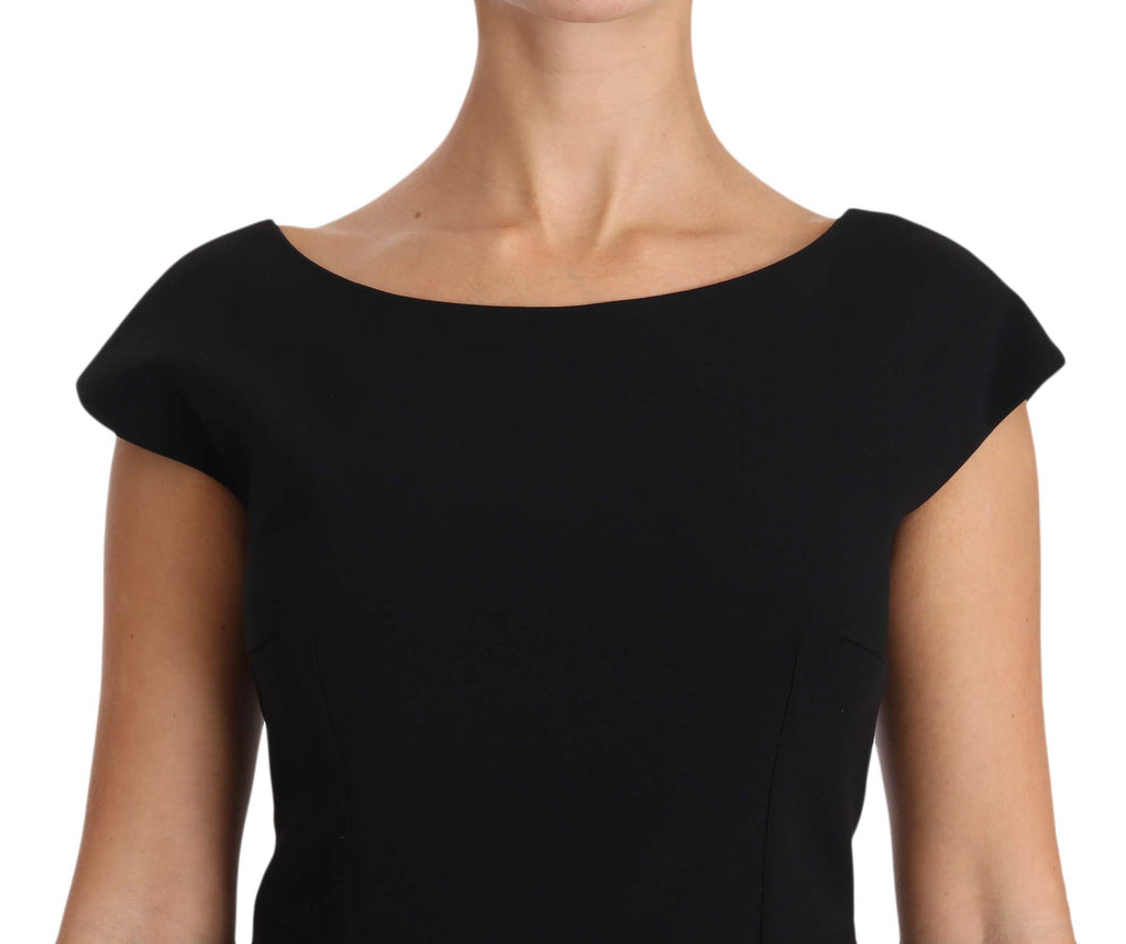 Dolce & Gabbana Black Stretch Fit & Flare Maxi Dress