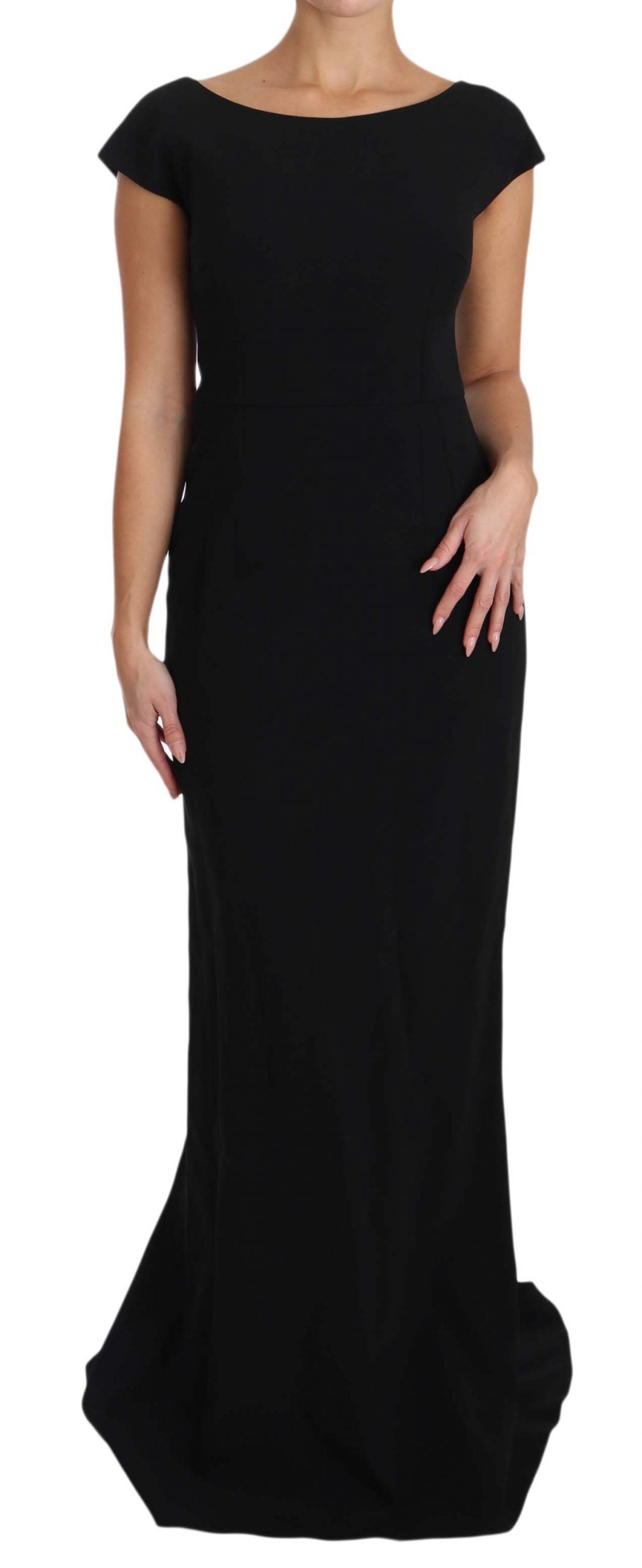 Dolce & Gabbana Black Stretch Fit & Flare Maxi Dress