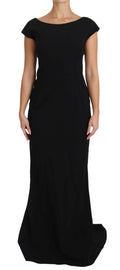Dolce & Gabbana Black Stretch Fit & Flare Maxi Dress