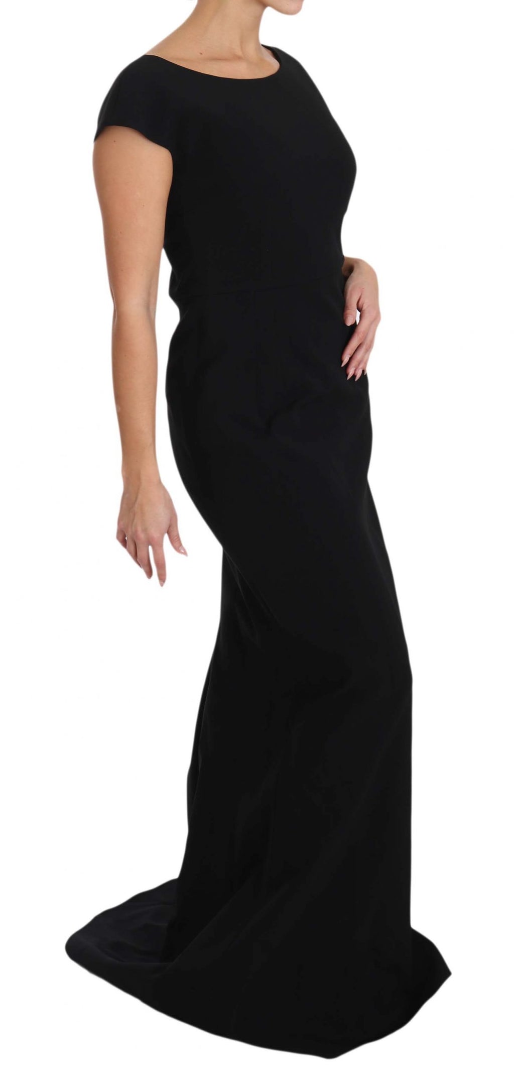 Dolce & Gabbana Black Stretch Fit & Flare Maxi Dress