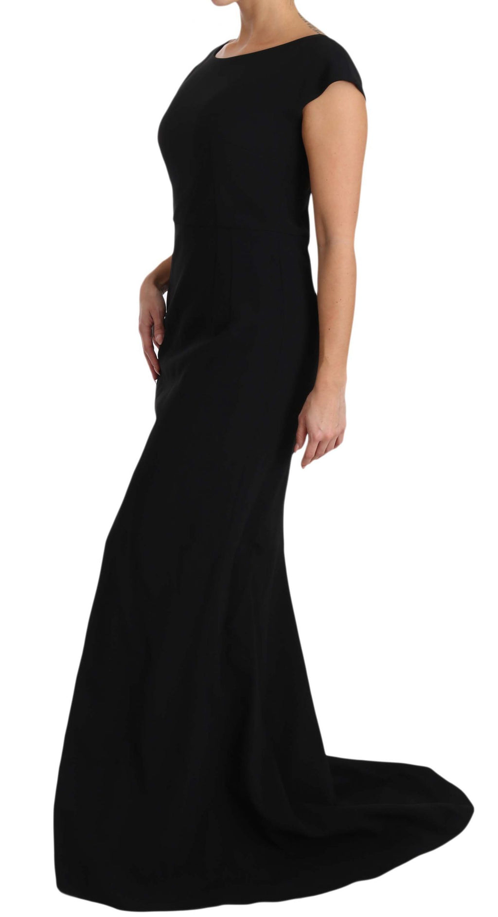 Dolce & Gabbana Black Stretch Fit & Flare Maxi Dress