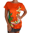 Dolce & Gabbana Orange Silk Lemon Crystal-Embroidered Top – Sicily