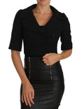Dolce & Gabbana Black Virgin Wool Crop Blazer – Double-Breasted