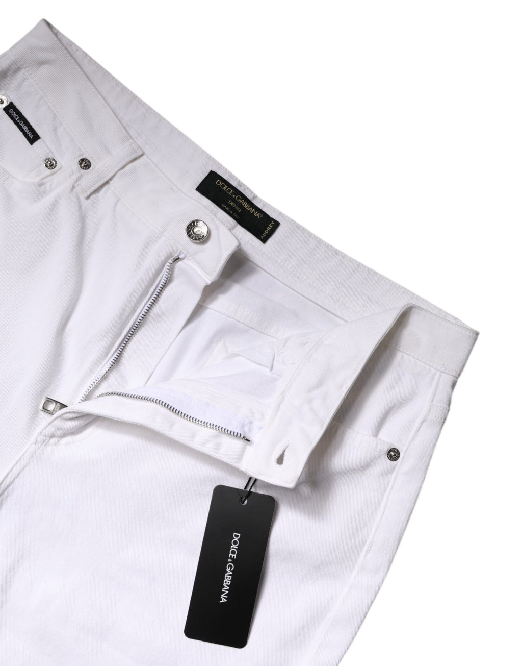 Dolce & Gabbana White 97% Cotton Mid-Rise Slim-Fit Jeans