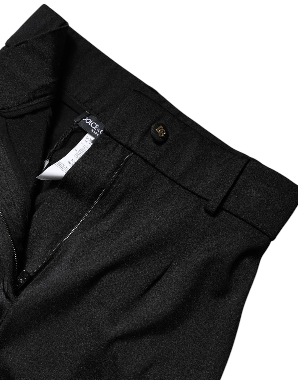 Dolce & Gabbana Black 80% Nylon High-Waisted Slim-Fit Trousers
