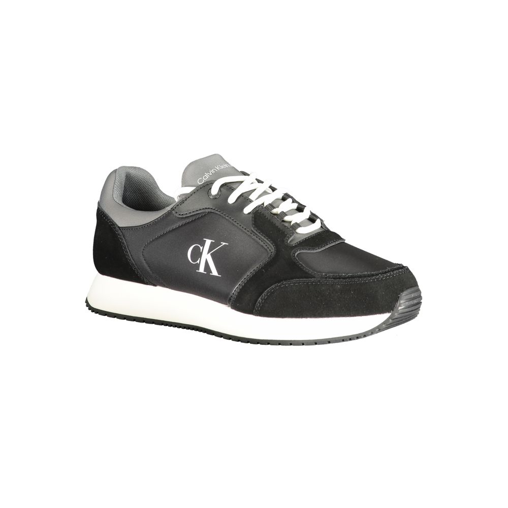 Black Polyurethane Men Sneaker