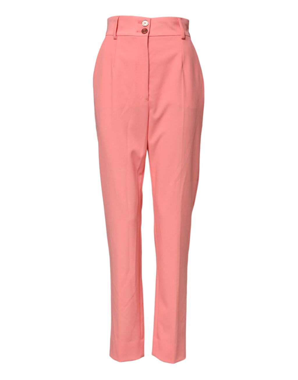 Dolce & Gabbana Pink High-Waisted Tapered Elegant Trousers – Viscose-Polyester