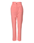Dolce & Gabbana Pink High-Waisted Tapered Elegant Trousers – Viscose-Polyester