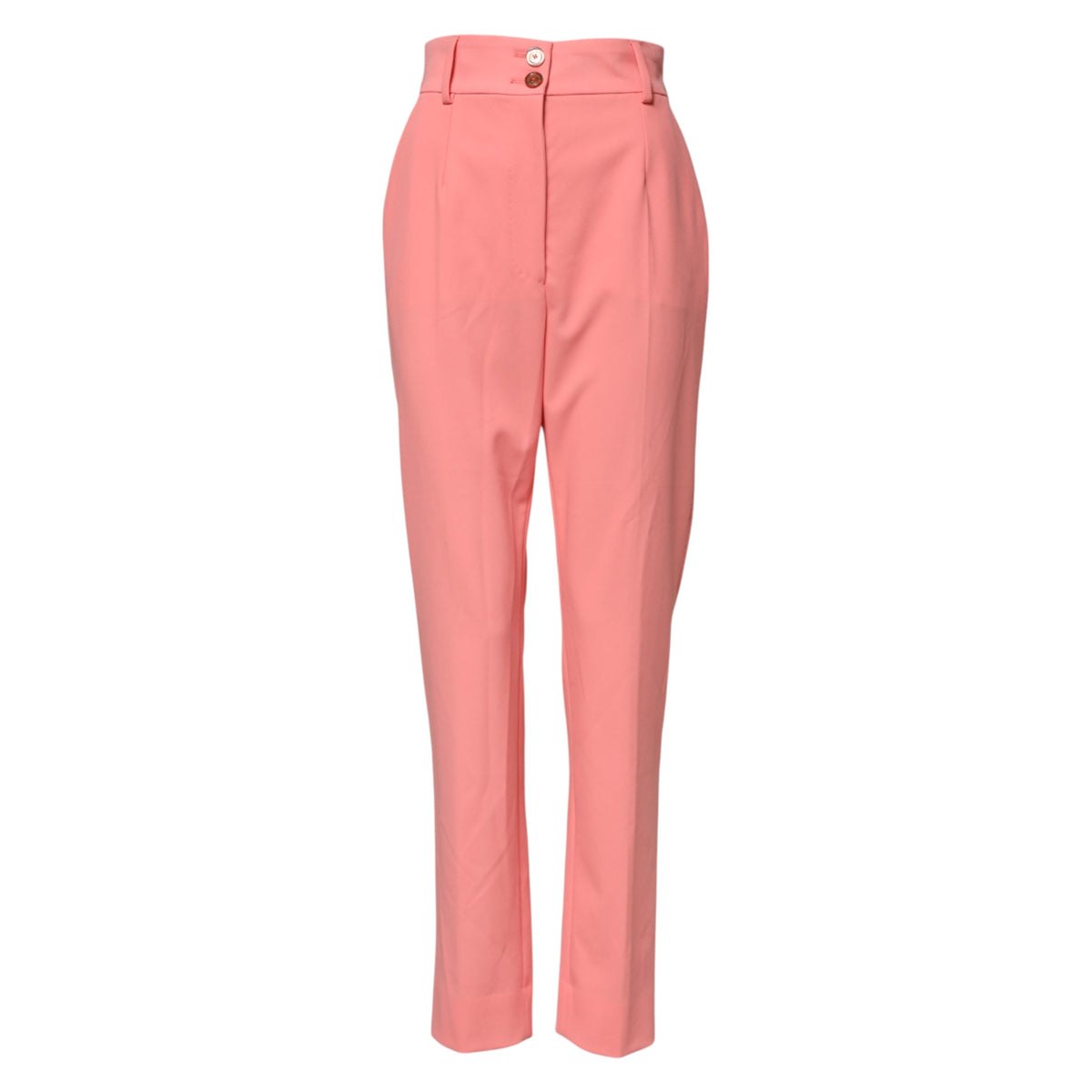 Dolce & Gabbana Pink High-Waisted Tapered Elegant Trousers – Viscose-Polyester