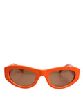 Dolce & Gabbana Orange 'Reborn To Live' Oval-Frame Sunglasses DG6174 – Acetate, Gray Lens, 100% UV, Italian
