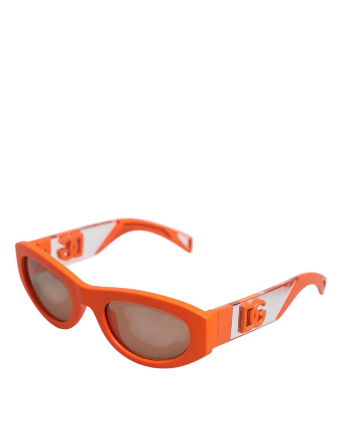 Dolce & Gabbana Orange 'Reborn To Live' Oval-Frame Sunglasses DG6174 – Acetate, Gray Lens, 100% UV, Italian