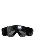 Dolce & Gabbana Black Lace Mirrored Ski Goggle Mask Sunglasses BI0759 – Acetate, Logo, 100% UV, Italian