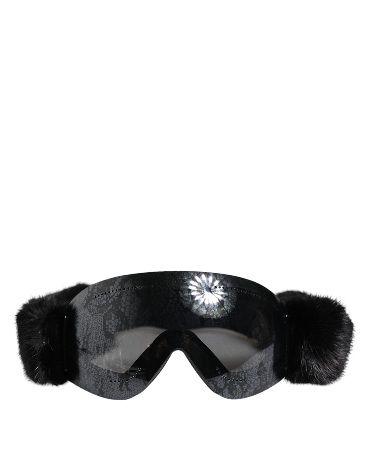 Dolce & Gabbana Black Lace Mirrored Ski Goggle Mask Sunglasses BI0759 – Acetate, Logo, 100% UV, Italian