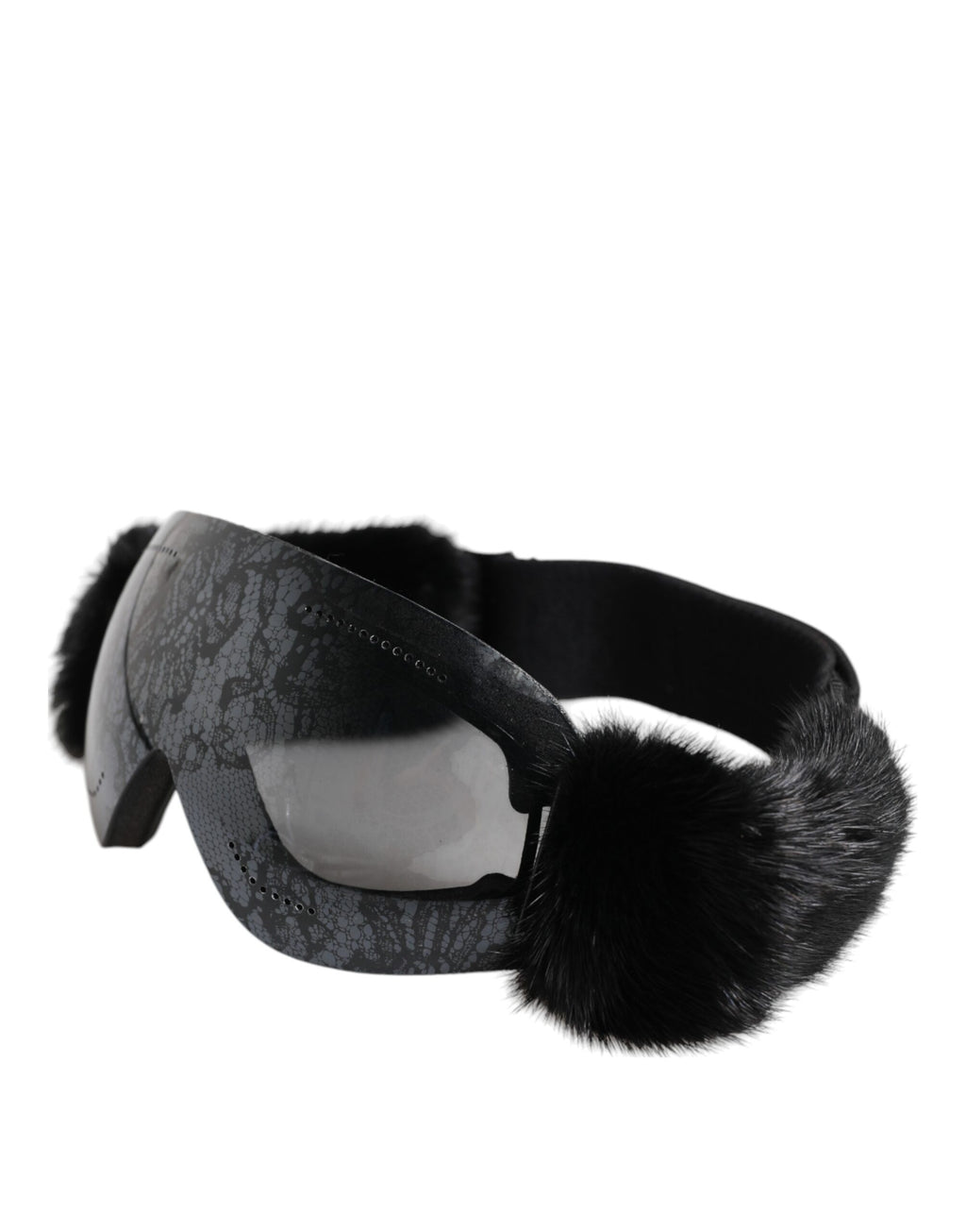 Dolce & Gabbana Black Lace Mirrored Ski Goggle Mask Sunglasses BI0759 – Acetate, Logo, 100% UV, Italian