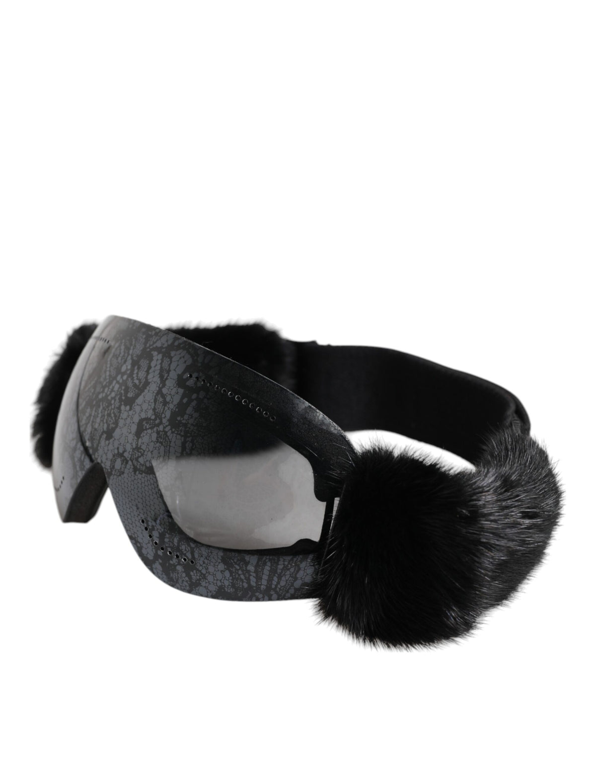 Dolce & Gabbana Black Lace Mirrored Ski Goggle Mask Sunglasses BI0759 – Acetate, Logo, 100% UV, Italian