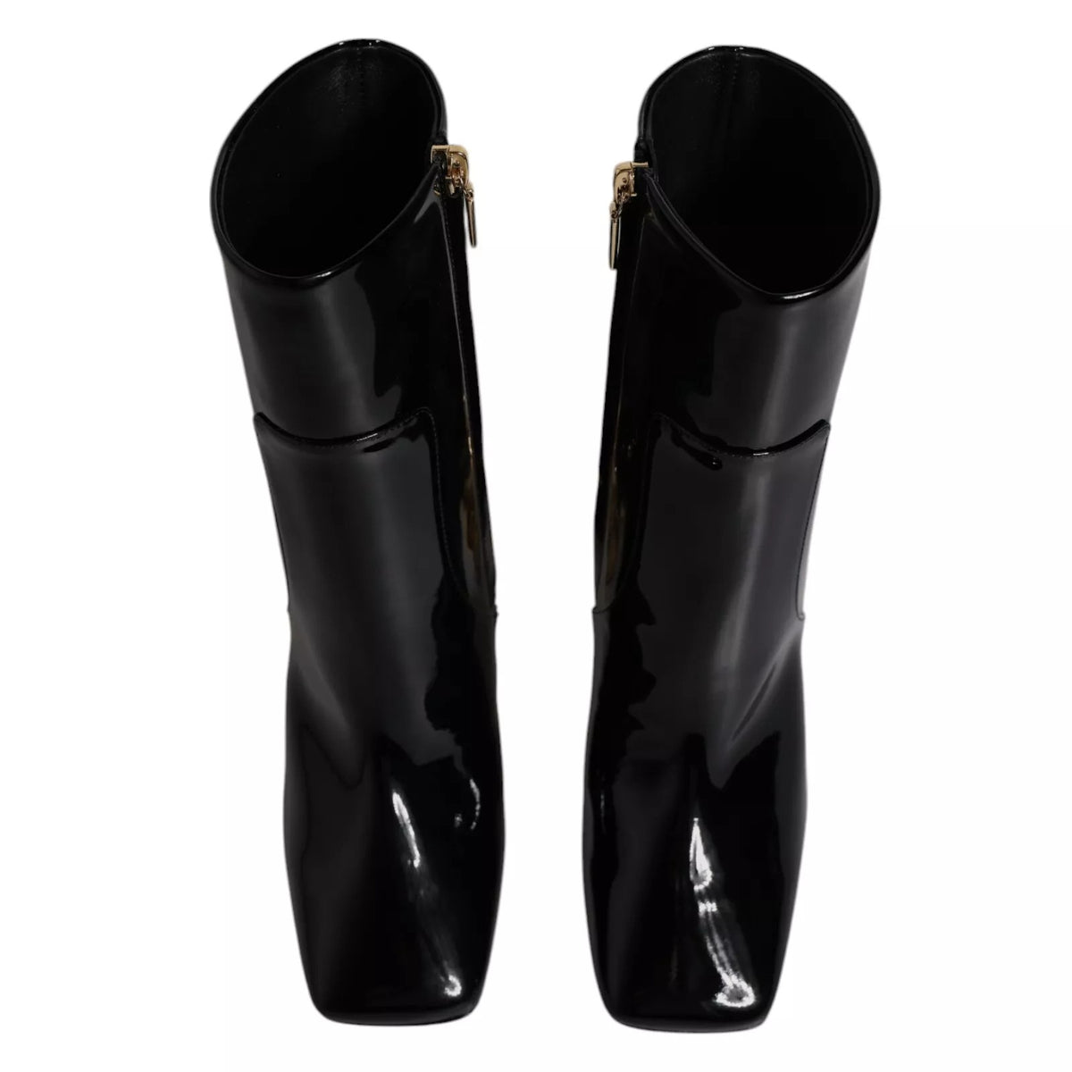 Dolce & Gabbana Black 'Jackie' Knee-High Boots – Calfskin, Side Zipper, Leather Sole, Logo, Italian