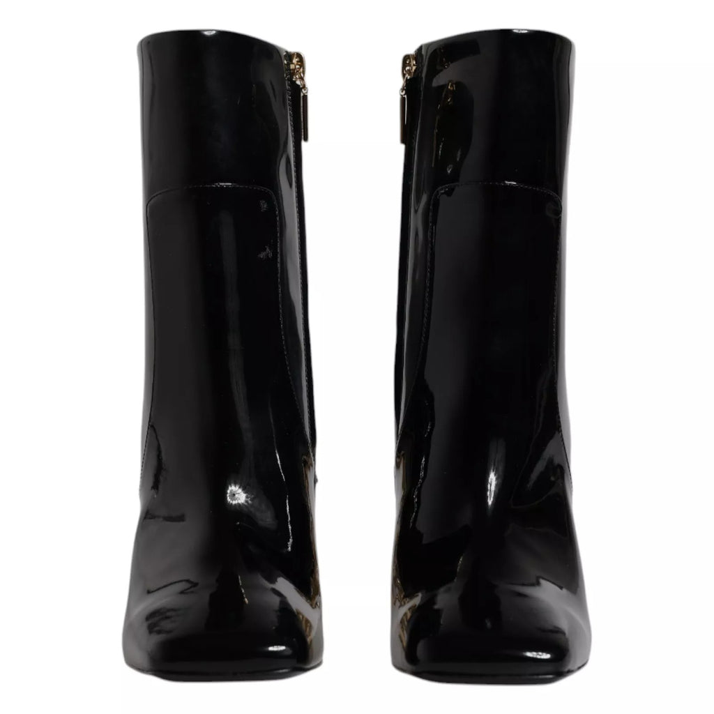 Dolce & Gabbana Black 'Jackie' Knee-High Boots – Calfskin, Side Zipper, Leather Sole, Logo, Italian