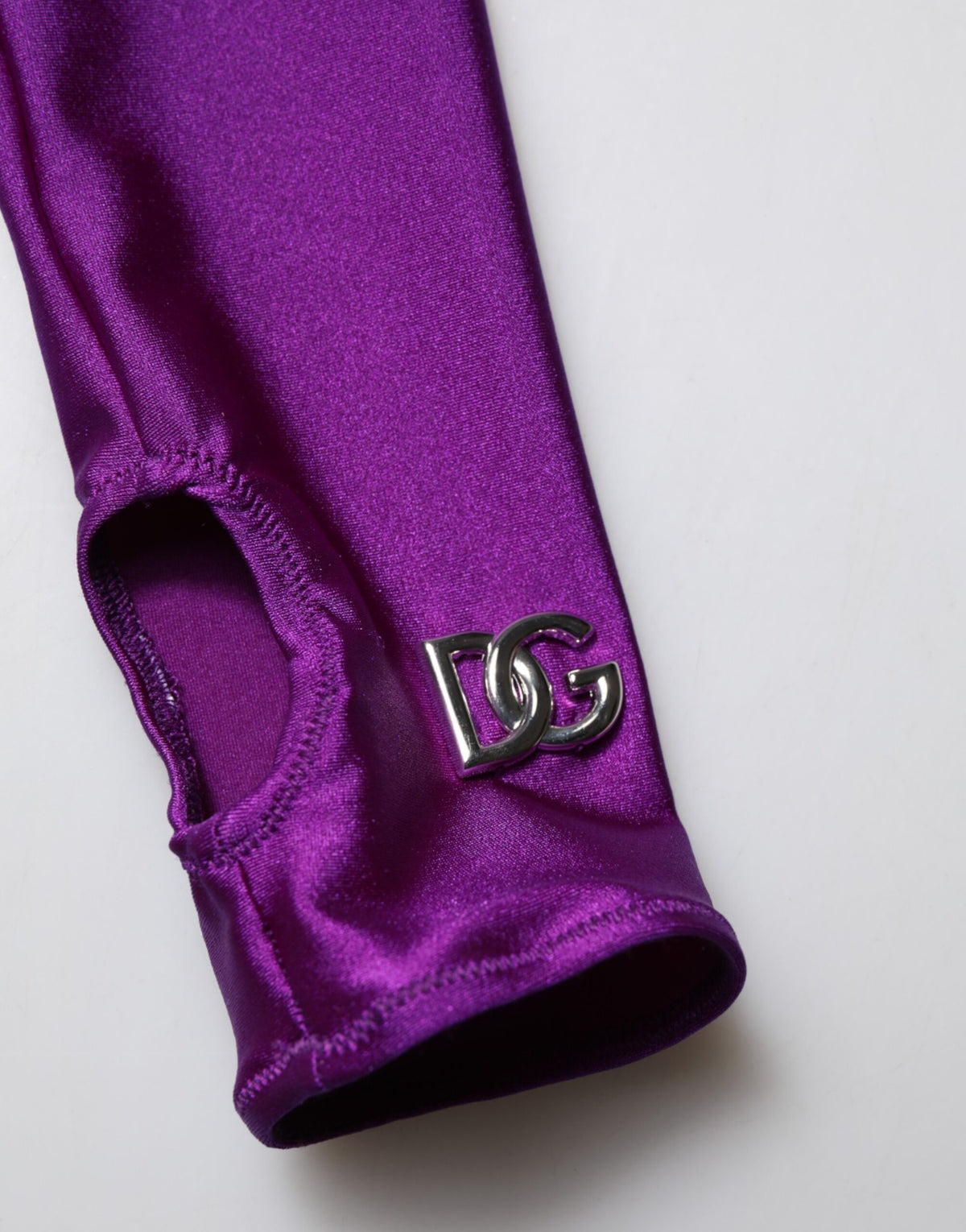Dolce & Gabbana Purple 80% Nylon Curvy-Fit Bodycon Jumpsuit – Back Zipper