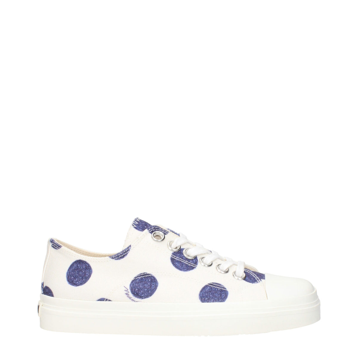 Moschino White Fabric Low-Top Sneakers – Rear Logo, Italian