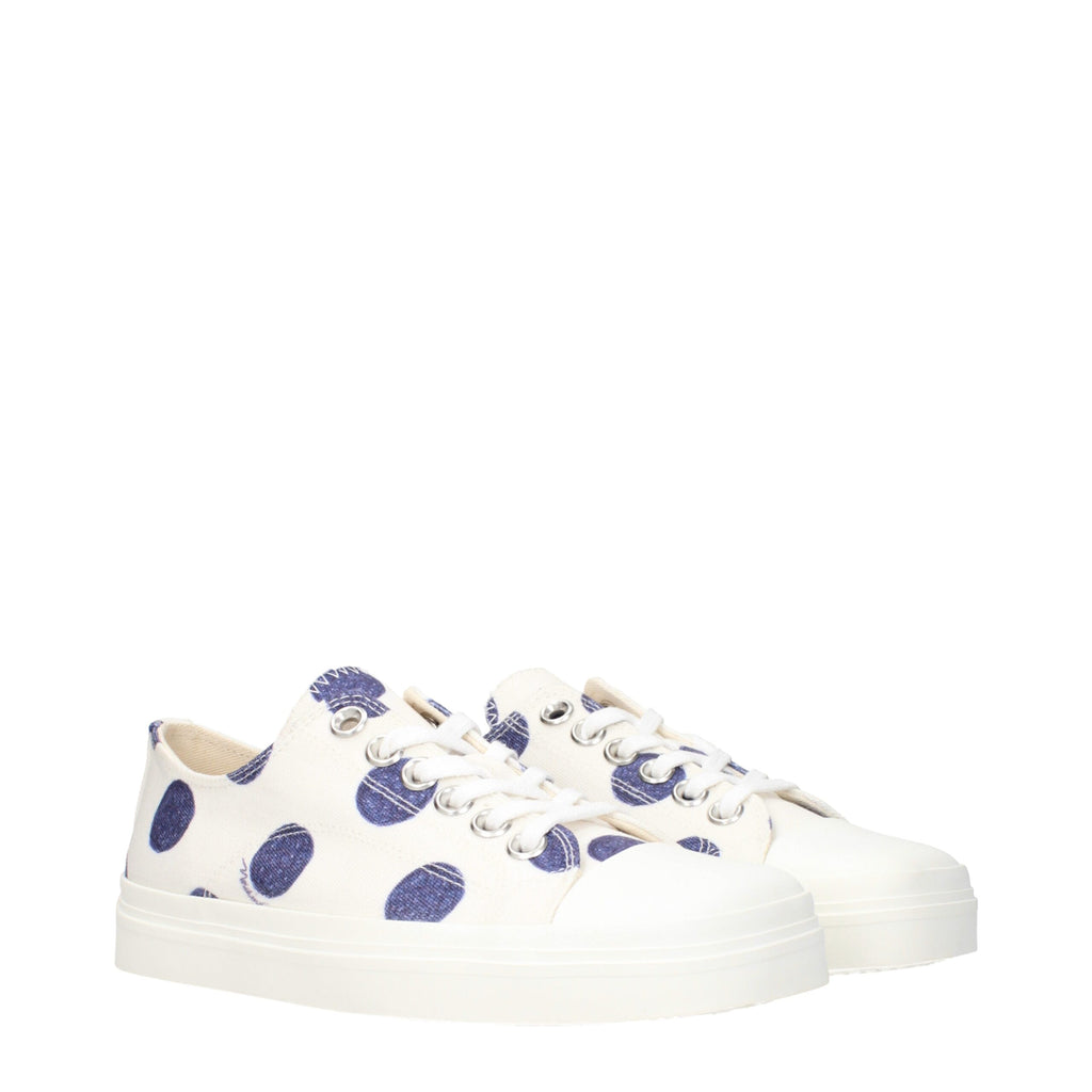 Moschino White Fabric Low-Top Sneakers – Rear Logo, Italian