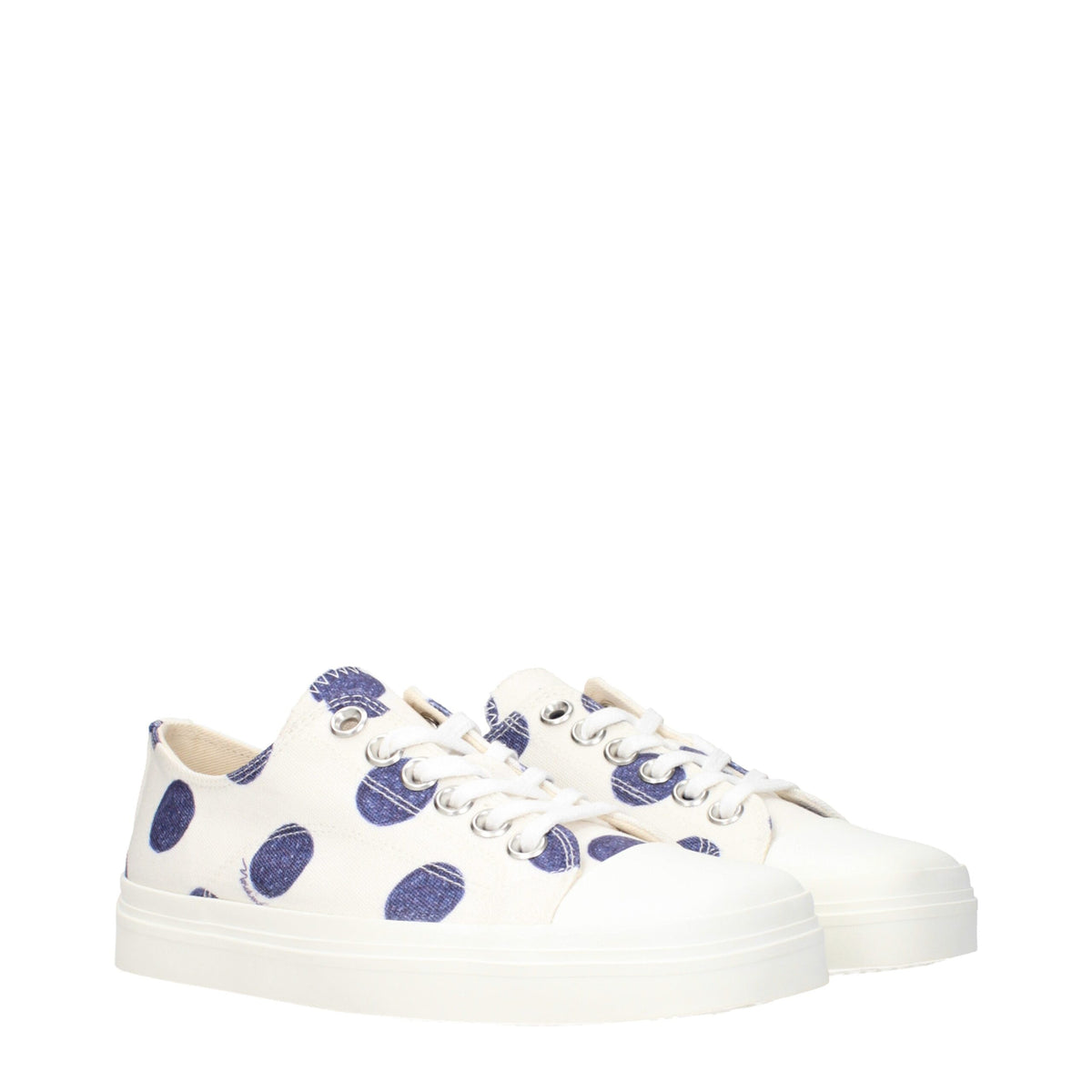 Moschino White Fabric Low-Top Sneakers – Rear Logo, Italian