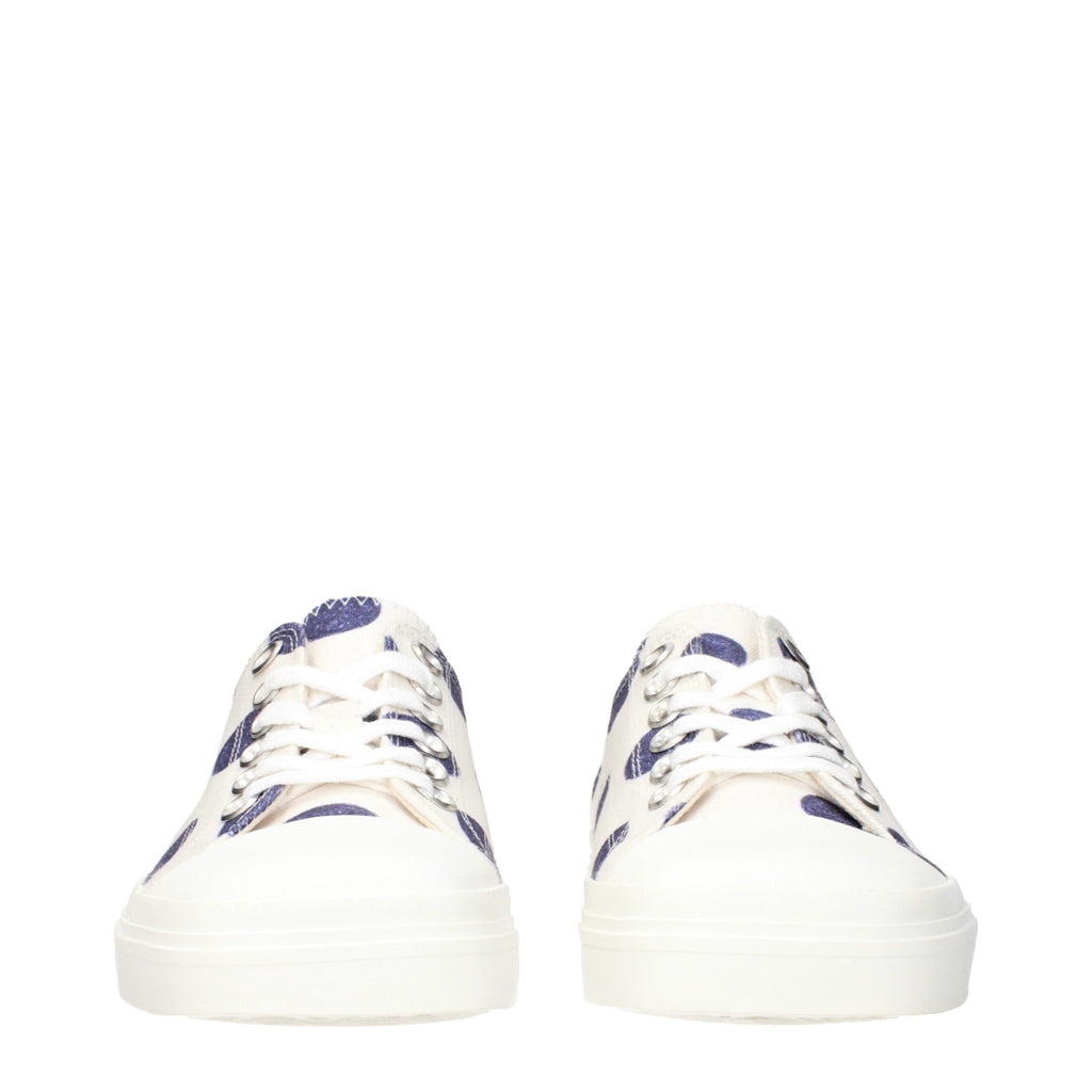 Moschino White Fabric Low-Top Sneakers – Rear Logo, Italian