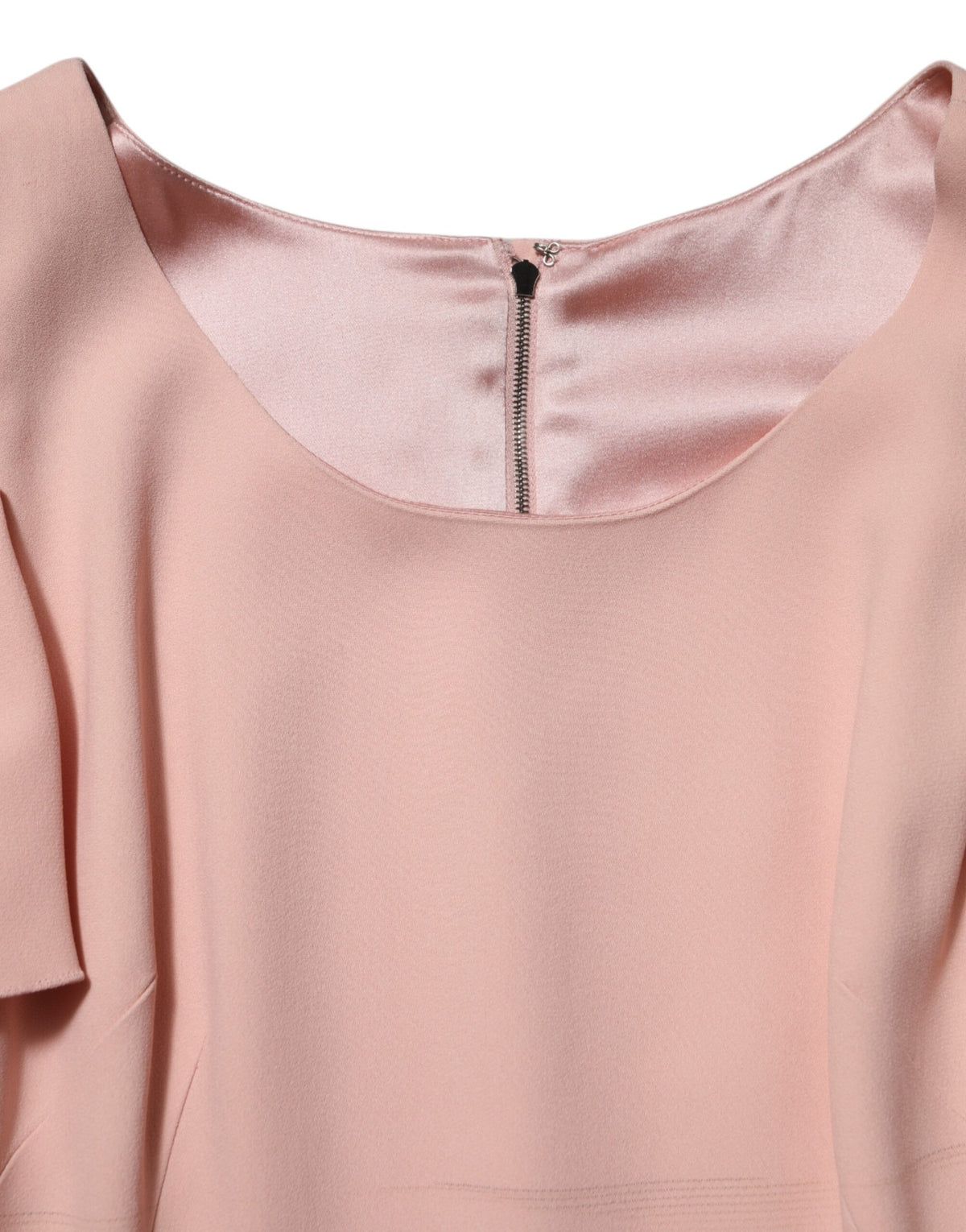 Dolce & Gabbana Pink Viscose Short-Sleeved Bodycon Midi Dress – Silk Lining