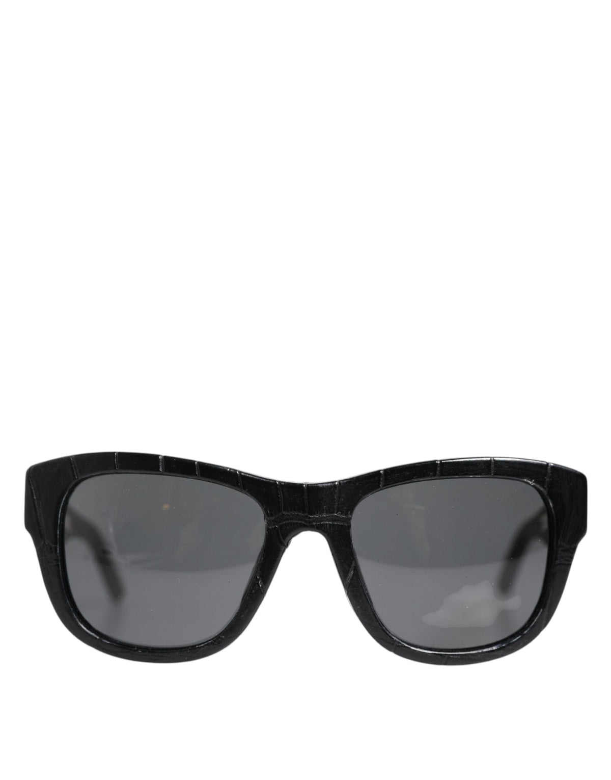 Dolce & Gabbana Black Alligator-Leather-Frame Tinted-Lens Sunglasses DG4177 – Goatskin Lining, Logo, 100% UV, Italian