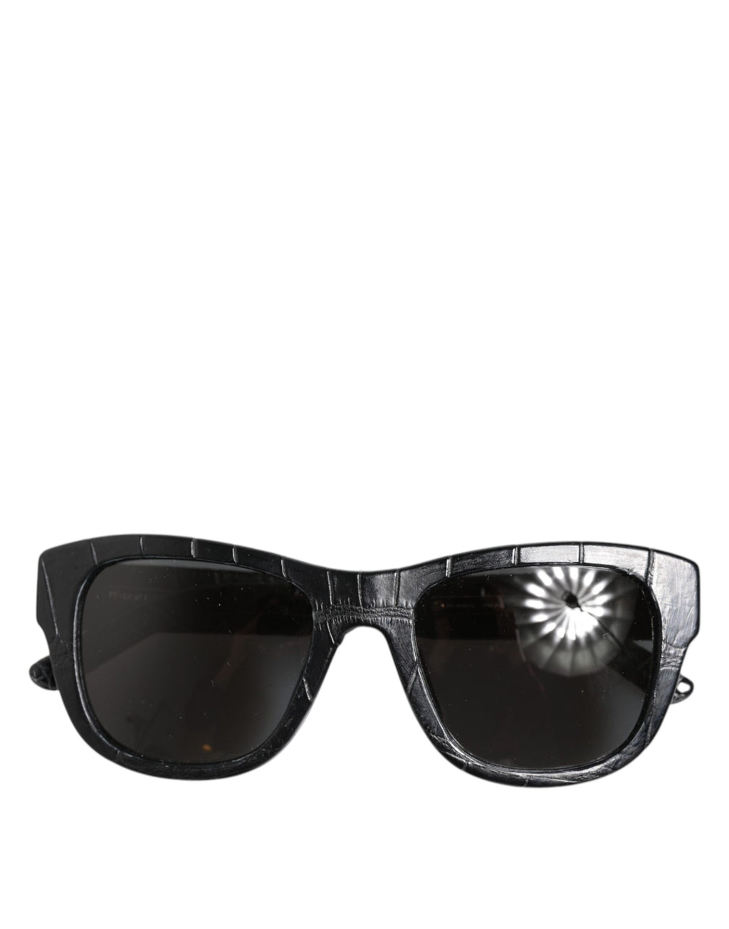Dolce & Gabbana Black Alligator-Leather-Frame Tinted-Lens Sunglasses DG4177 – Goatskin Lining, Logo, 100% UV, Italian