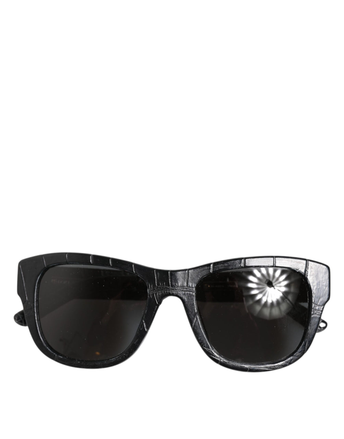 Dolce & Gabbana Black Alligator-Leather-Frame Tinted-Lens Sunglasses DG4177 – Goatskin Lining, Logo, 100% UV, Italian
