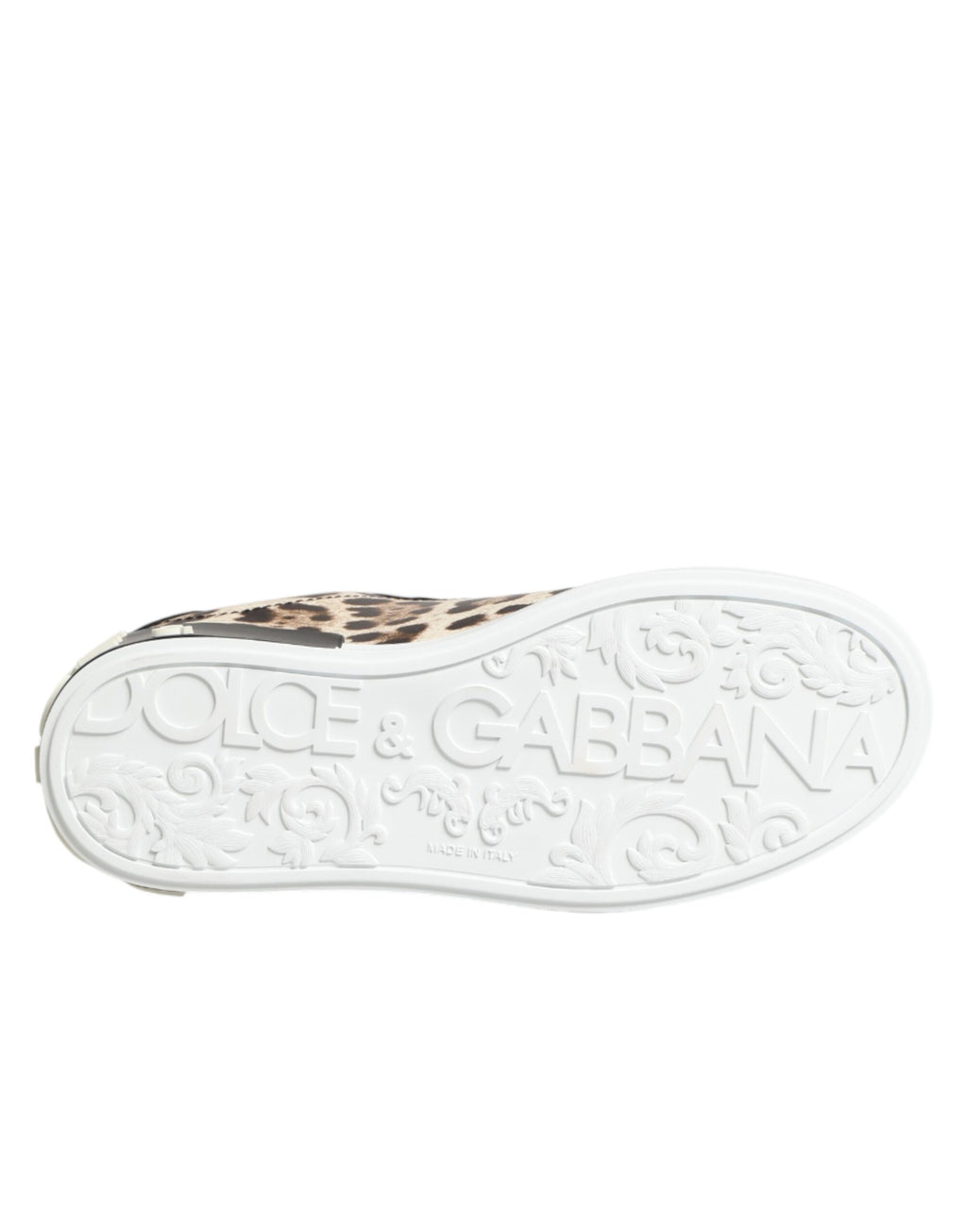 Dolce & Gabbana Brown Calfskin Leopard Low-Top Sneakers – Lace-Up, Rubber Sole, Logo, Italian