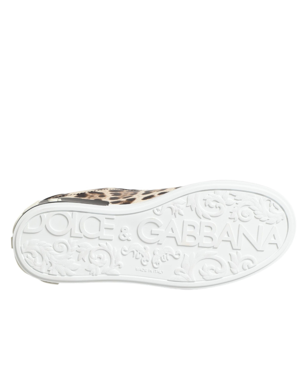 Dolce & Gabbana Brown Calfskin Leopard Low-Top Sneakers – Lace-Up, Rubber Sole, Logo, Italian