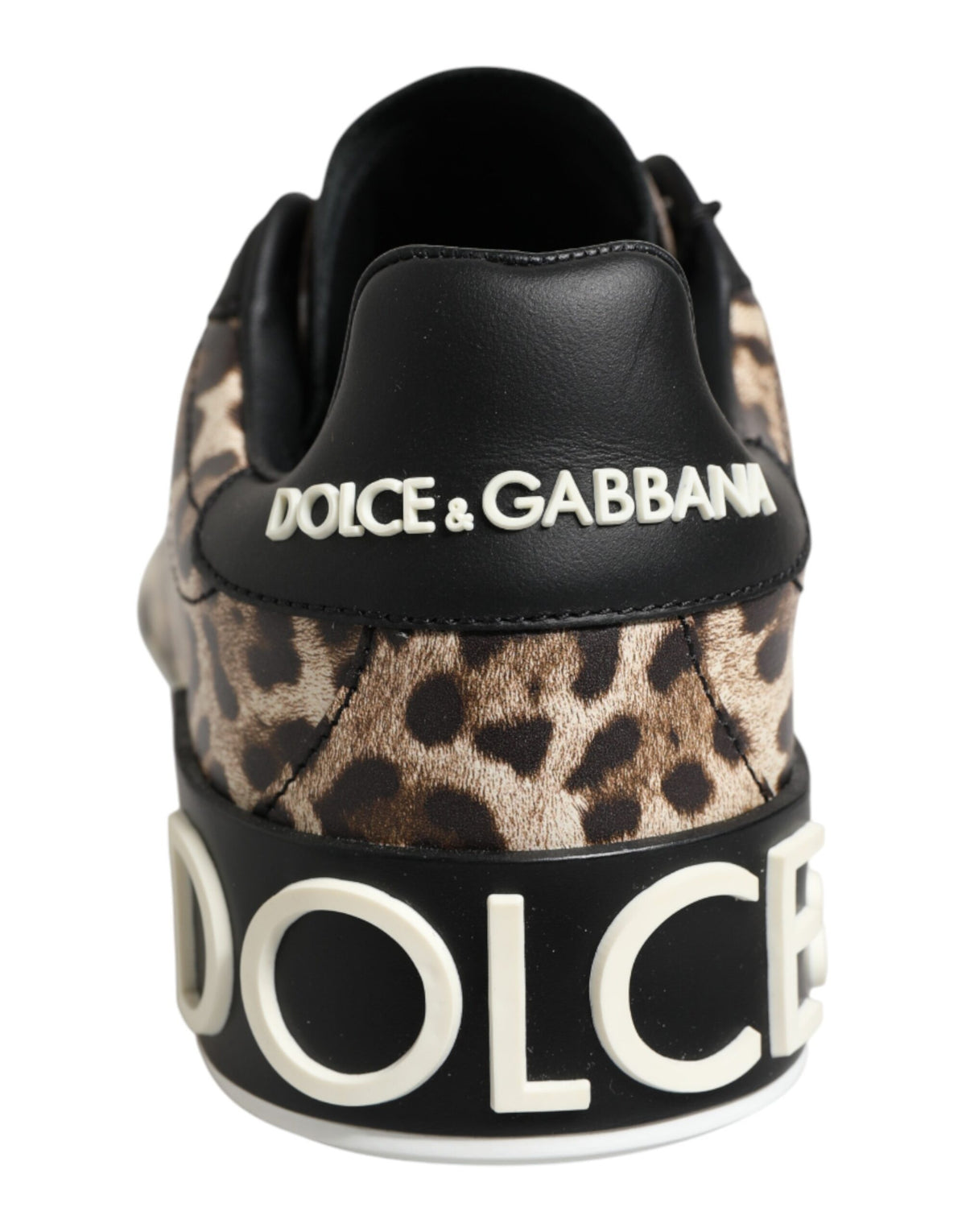 Dolce & Gabbana Brown Calfskin Leopard Low-Top Sneakers – Lace-Up, Rubber Sole, Logo, Italian