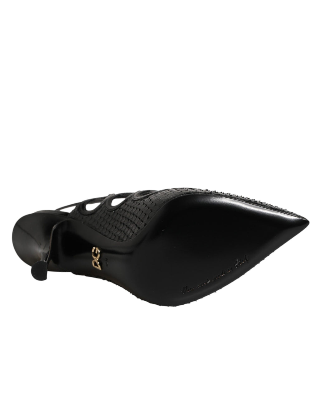 Dolce & Gabbana Black Python-Calfskin Slingback Stiletto Heels – Buckle Closure, Leather Sole, Logo, Italian