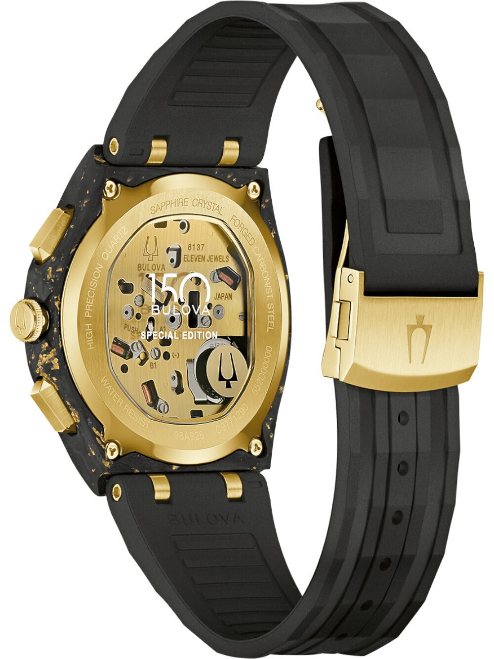 BULOVA 98A328 Chronograph Watch - Quartz Movement, Sapphire Crystal, 3 ATM, Men's