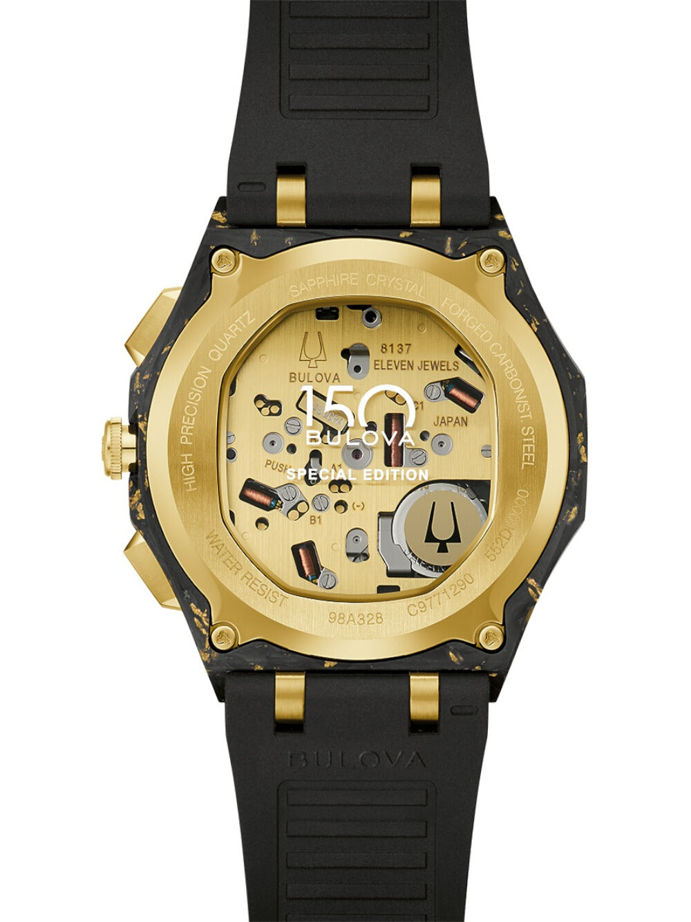 BULOVA 98A328 Chronograph Watch - Quartz Movement, Sapphire Crystal, 3 ATM, Men's