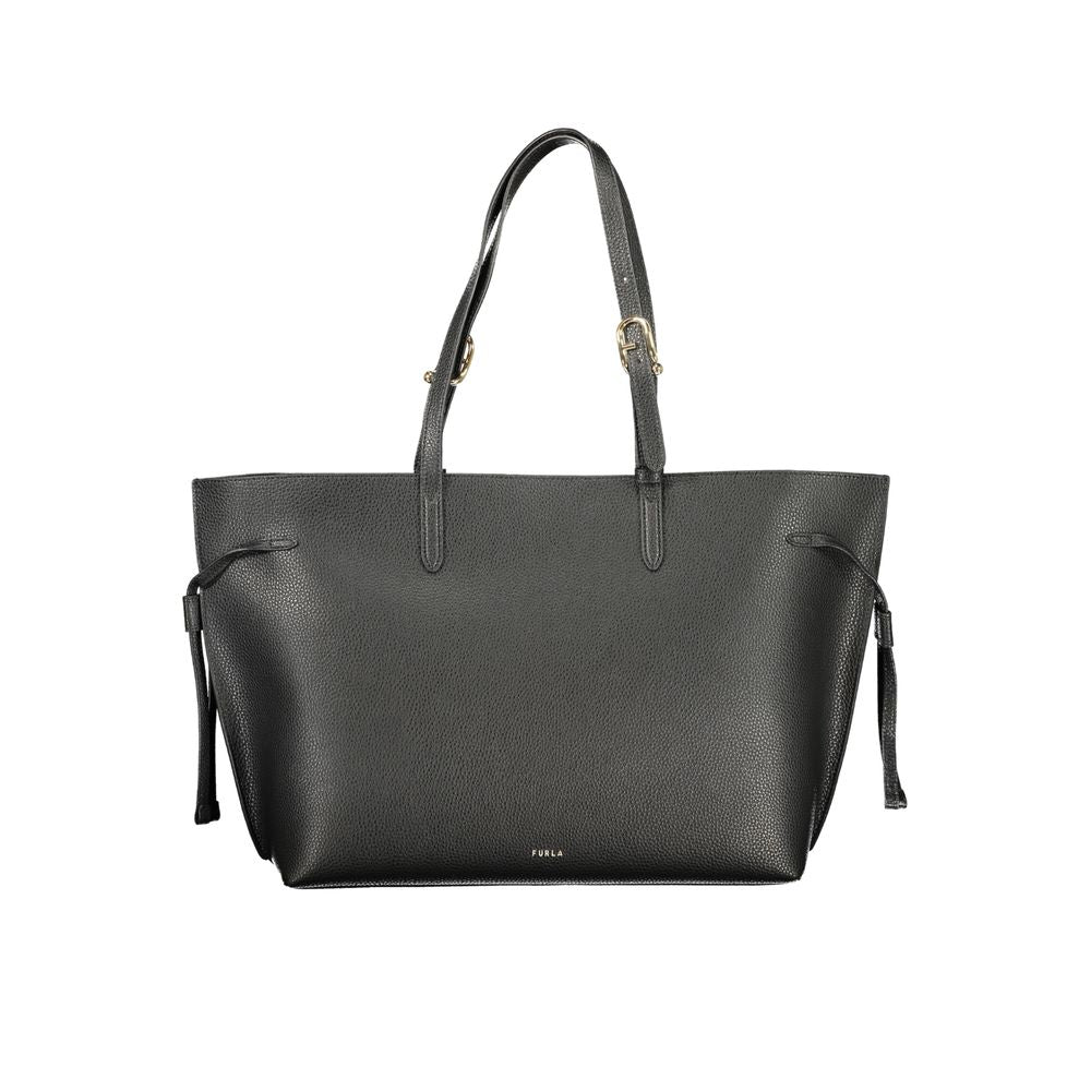 Furla Black Leather Women's Bag – Lara Shoulder Bag, Magnetic Closure, 100% Leather, Logo