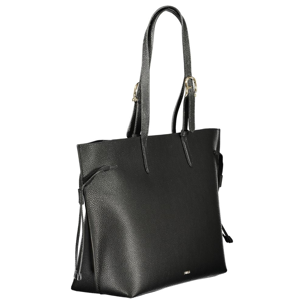 Furla Black Leather Women's Bag – Lara Shoulder Bag, Magnetic Closure, 100% Leather, Logo